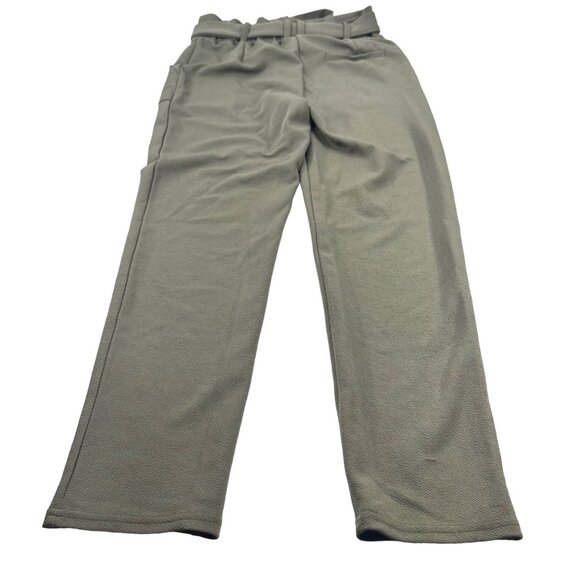 Derek Heart Women's Size Medium Pant Olive Green With Tie Belt Preowned - Picture 2 of 13